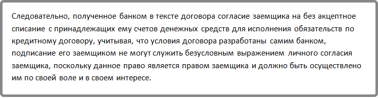 безакцептное списание денег